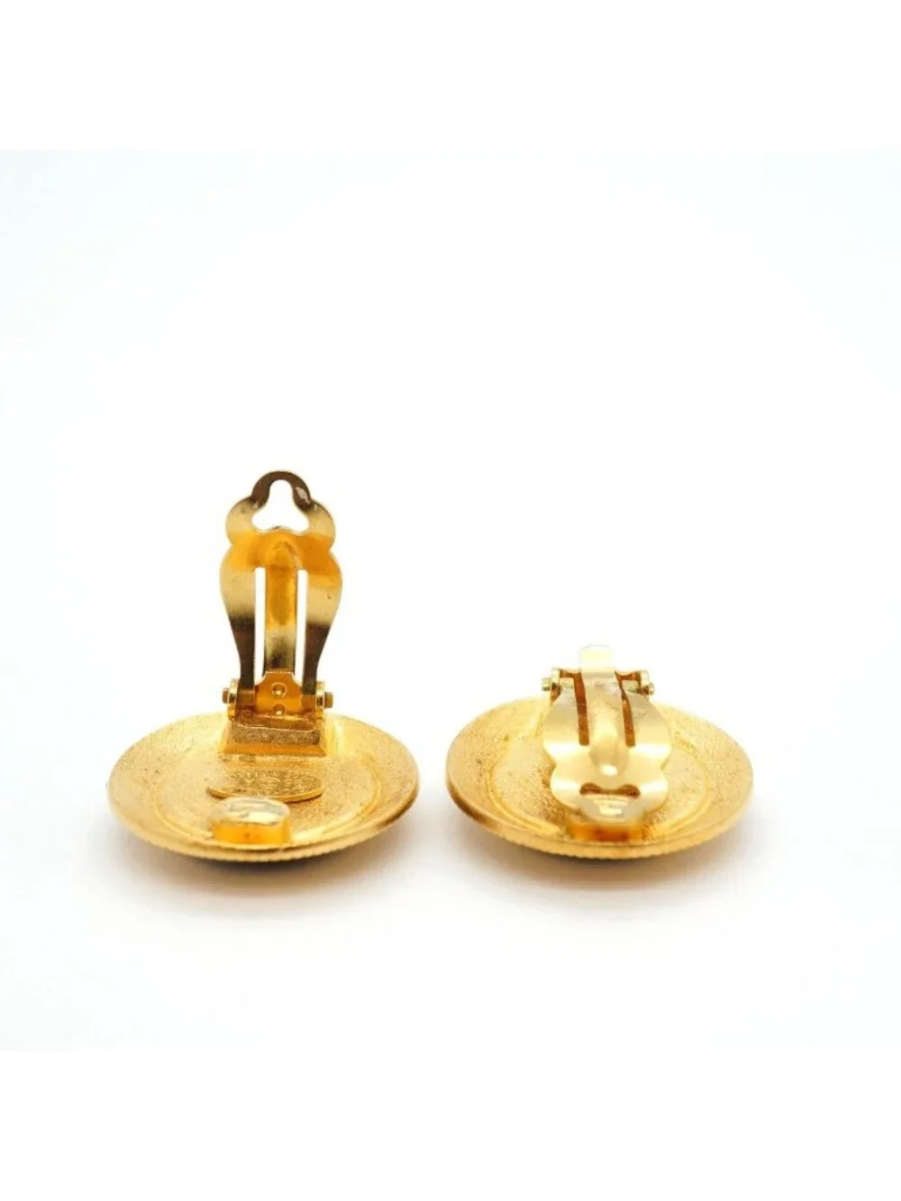 Chanel Earrings Vintage CC Logo Round